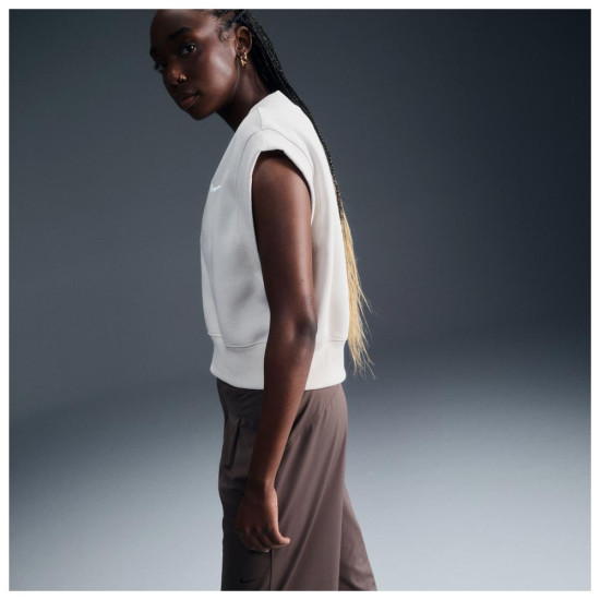 Nike Γυναικεία αμάνικη μπλούζα Sportswear Phoenix Fleece V-Neck Cropped Top